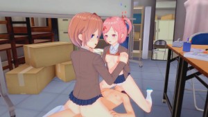 Doki Doki Literature Club! Hentai 3D (Threesome) - Sayori and Natsuki