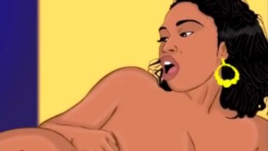 Big booty fucking threesome in the Bodega with Cherokee D Ass in hip hop hentai cartoon