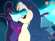 Patreon/Blitzdrachin : Straight furry yiff animation , scalie , monster , cumshot , against the wall